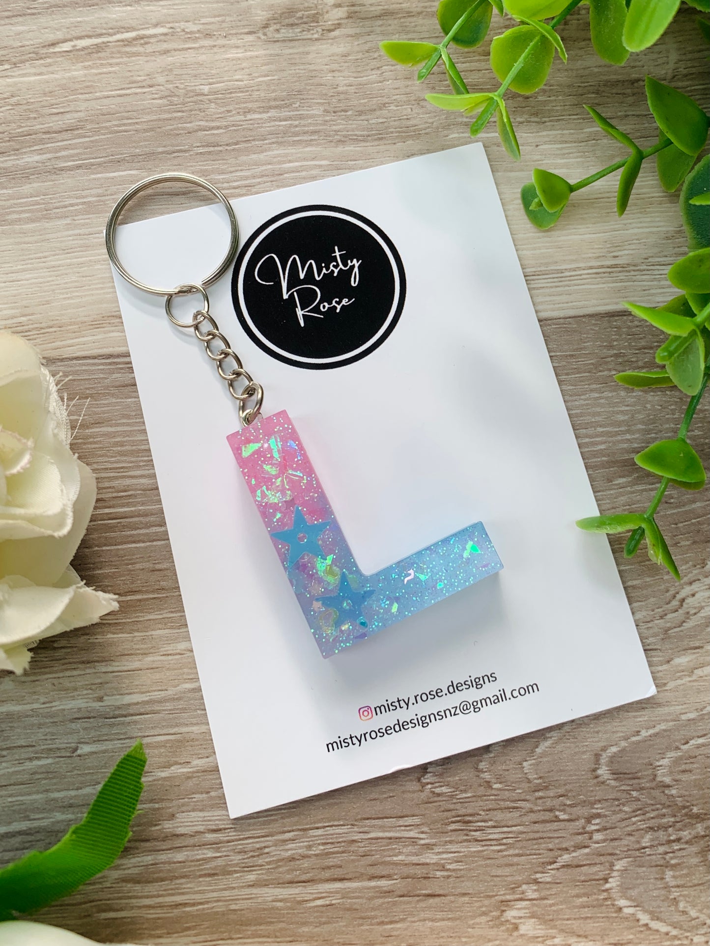Pastel Initial Keychains