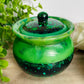 Cauldron jar / pot  Perfect for storing your necklaces, rings, paperclips, hairclips - whatever!  Layers of gorgeous greens 💚💚  Approx 8.5 x 8.5 cm   x4 Rubber feet on bottom&nbsp;  Also can be used for messy / sensory / potion play etc