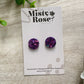 Sparkly circle stud earrings ✨  Mid-purple glitter&nbsp;  These lovely lightweight earrings are sure to add some sparkle to any look!  Approx 1.5cm diameter  Handmade in Waikato, Ne