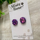 Sparkly circle stud earrings ✨  Mid-purple glitter&nbsp;  These lovely lightweight earrings are sure to add some sparkle to any look!  Approx 1.5cm diameter  Handmade in Waikato, Ne