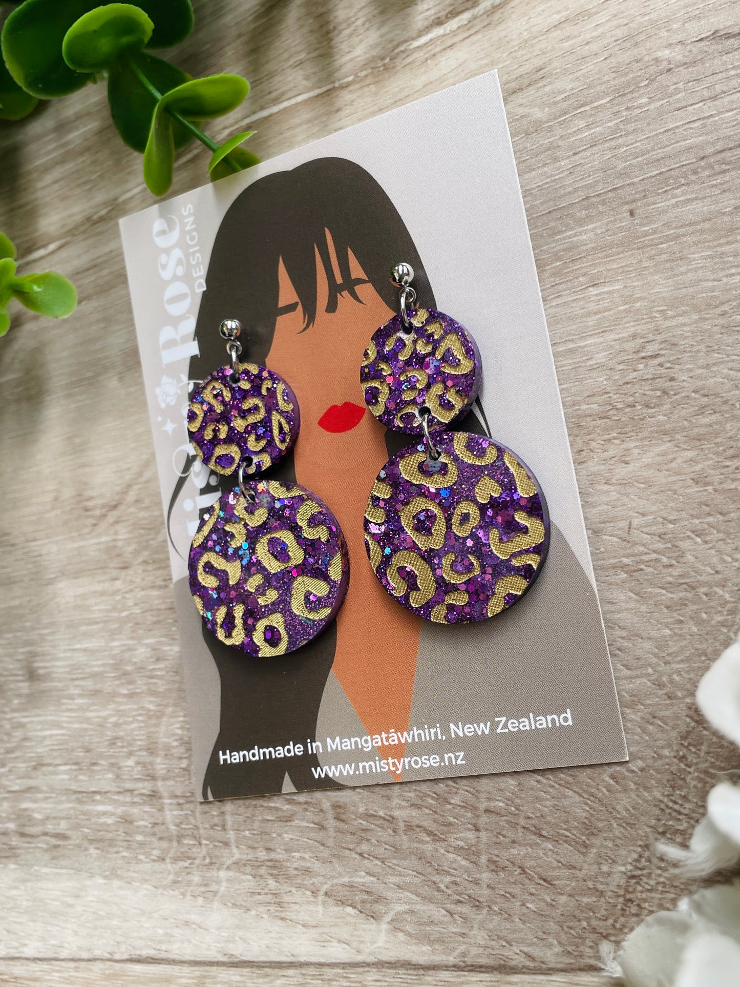 Leopard Circle Earrings