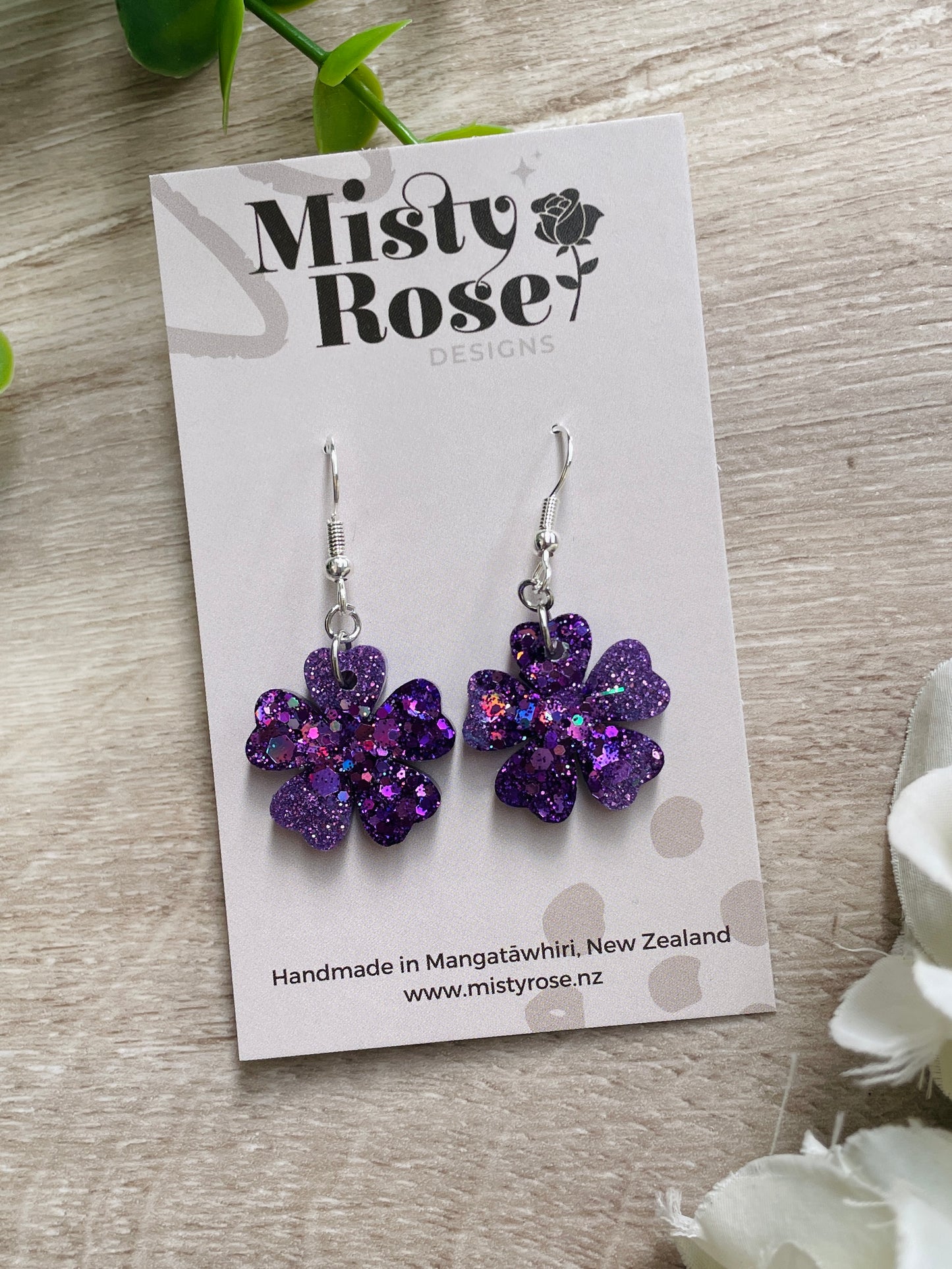 Mini Geranium Earrings