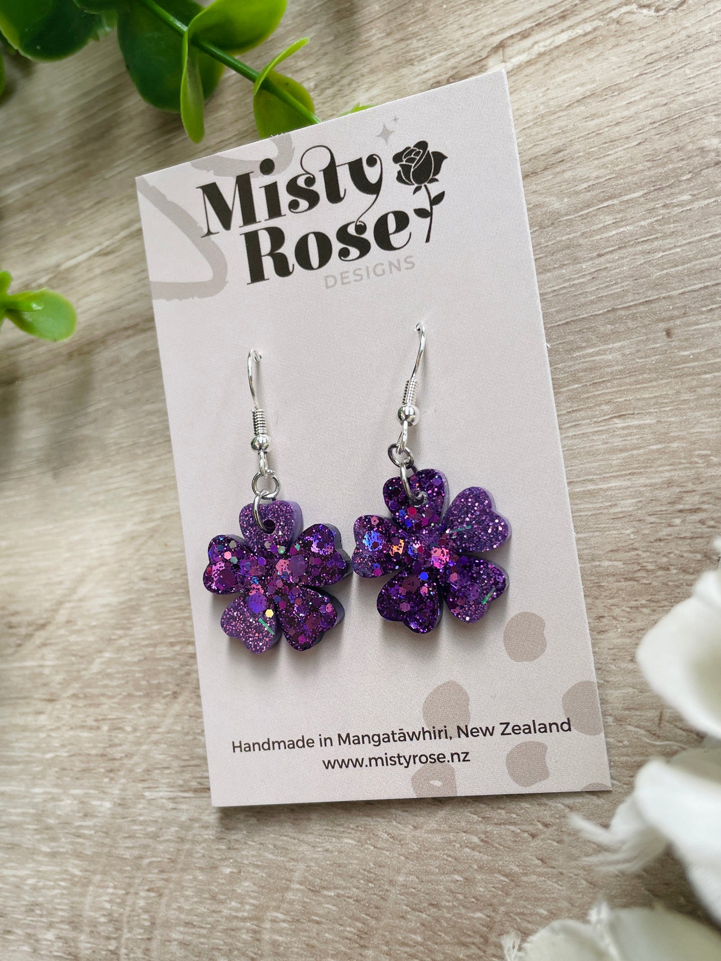 Mini Geranium Earrings