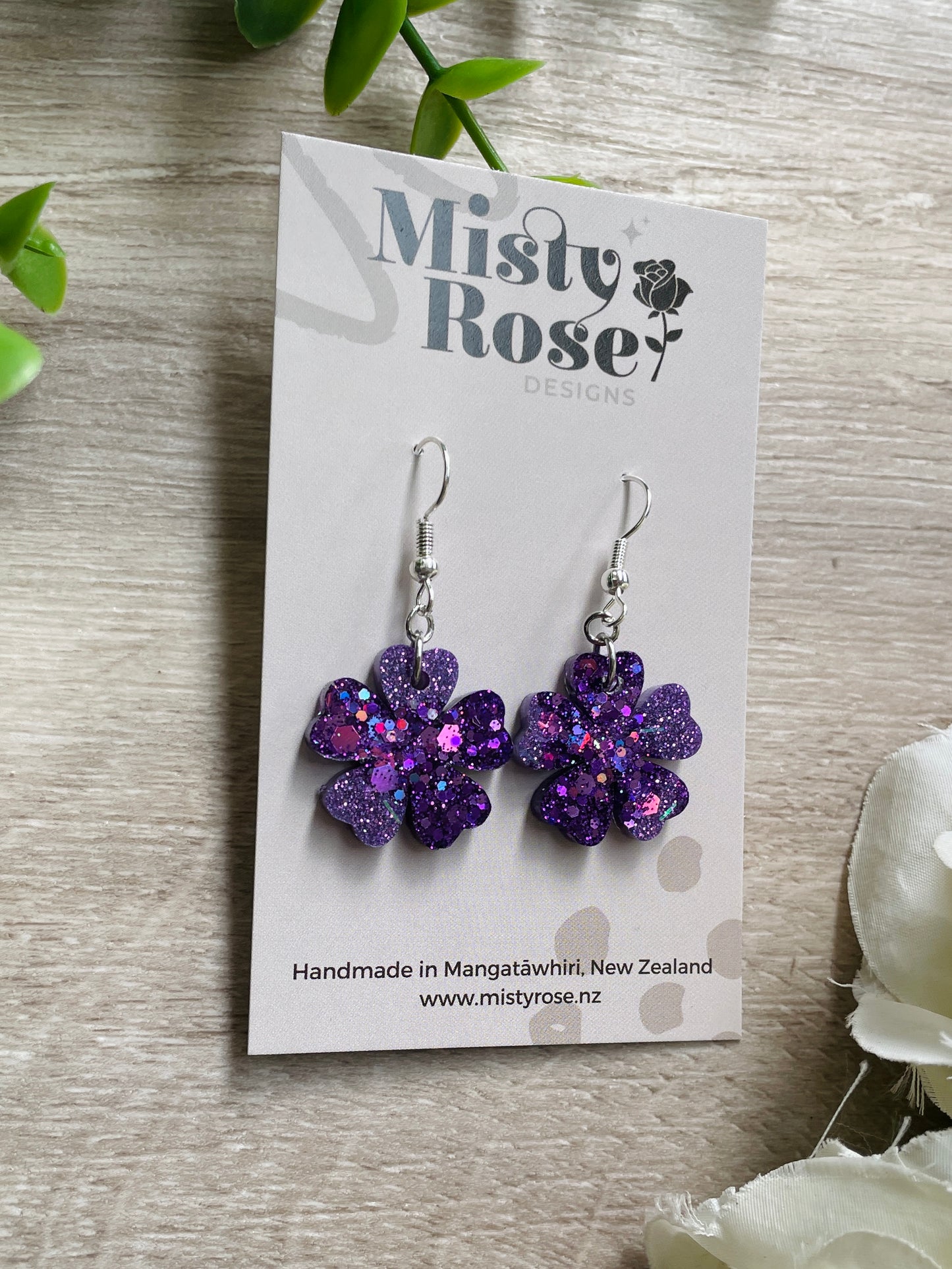 Mini Geranium Earrings