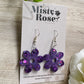 These stunning earrings with pointed petals remind me of Jasmine flowers🌼&nbsp;  Gorgeous mix of purple glitters 💜💜  Approx 2.5cm x 2.5cm