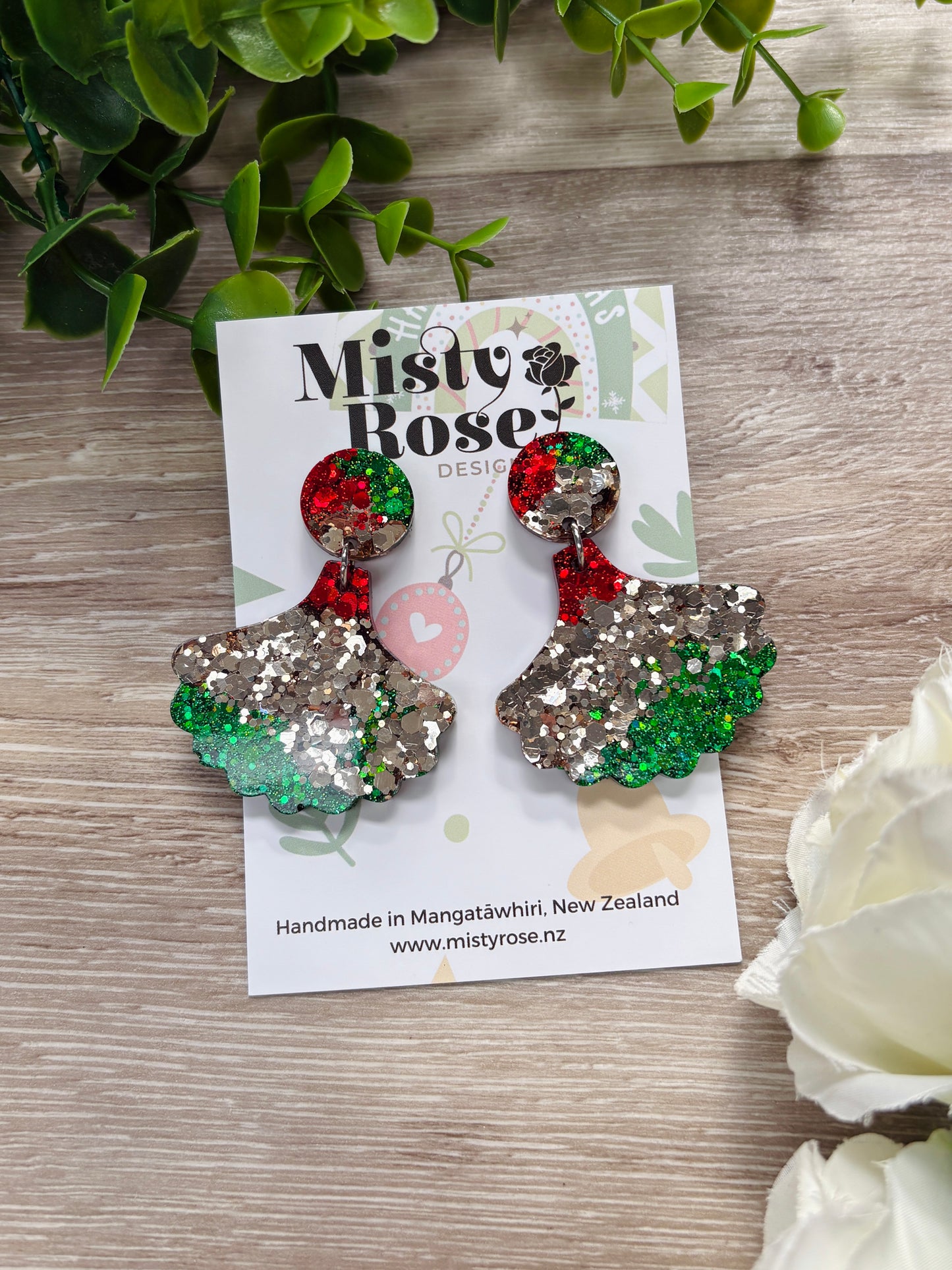 Christmas Petal Earrings