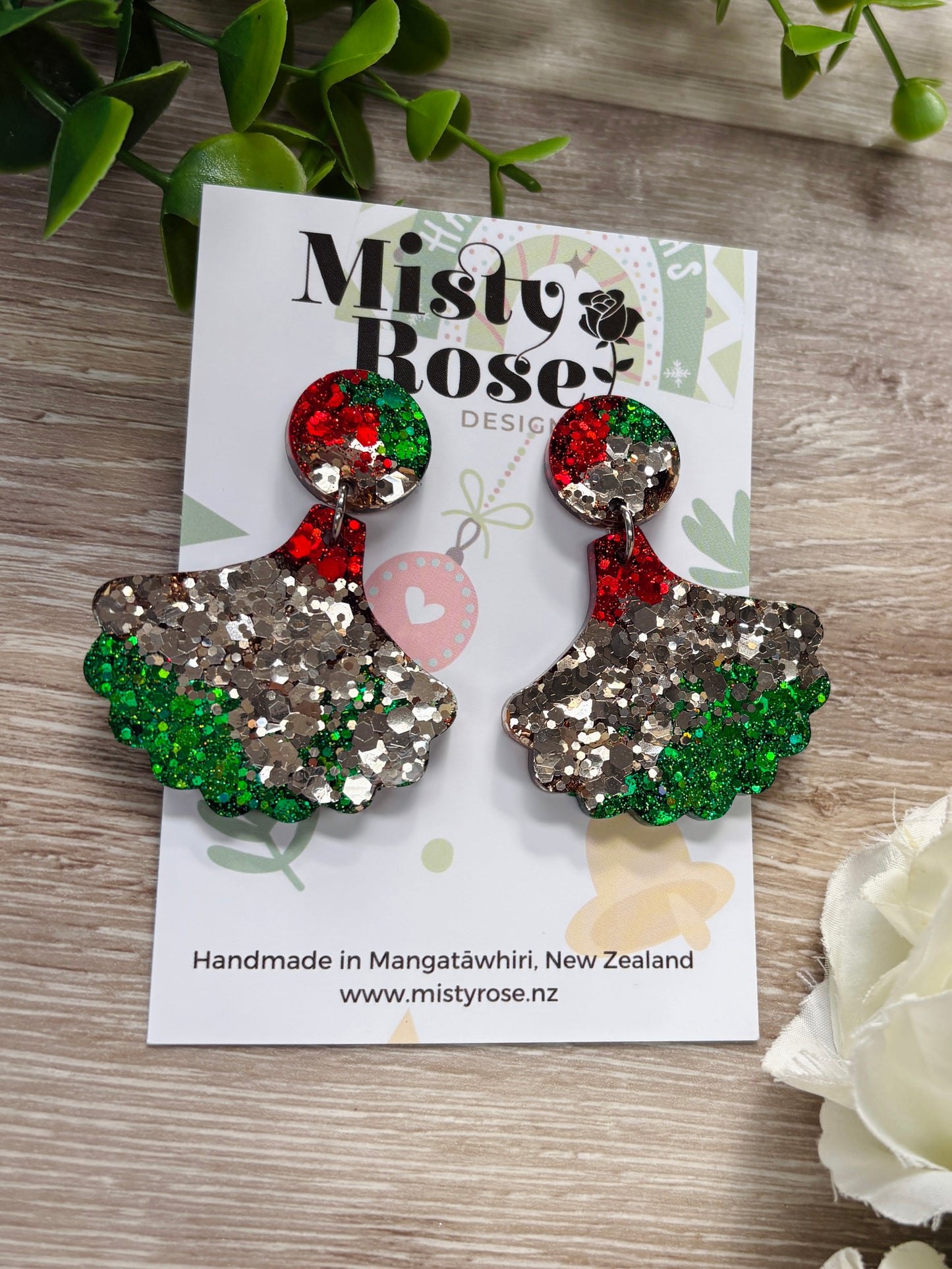 Christmas Petal Earrings