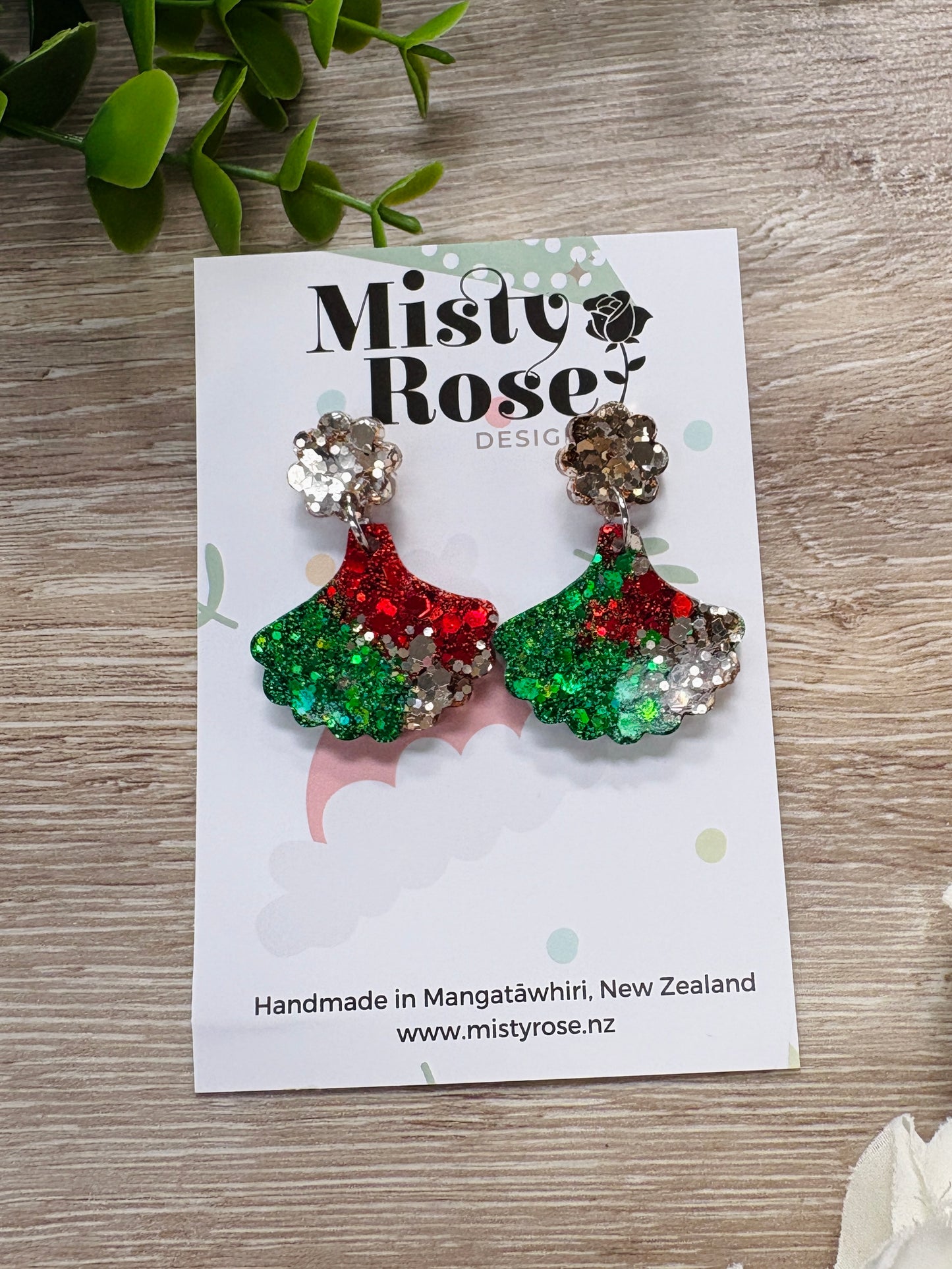 Christmas Petal Earrings