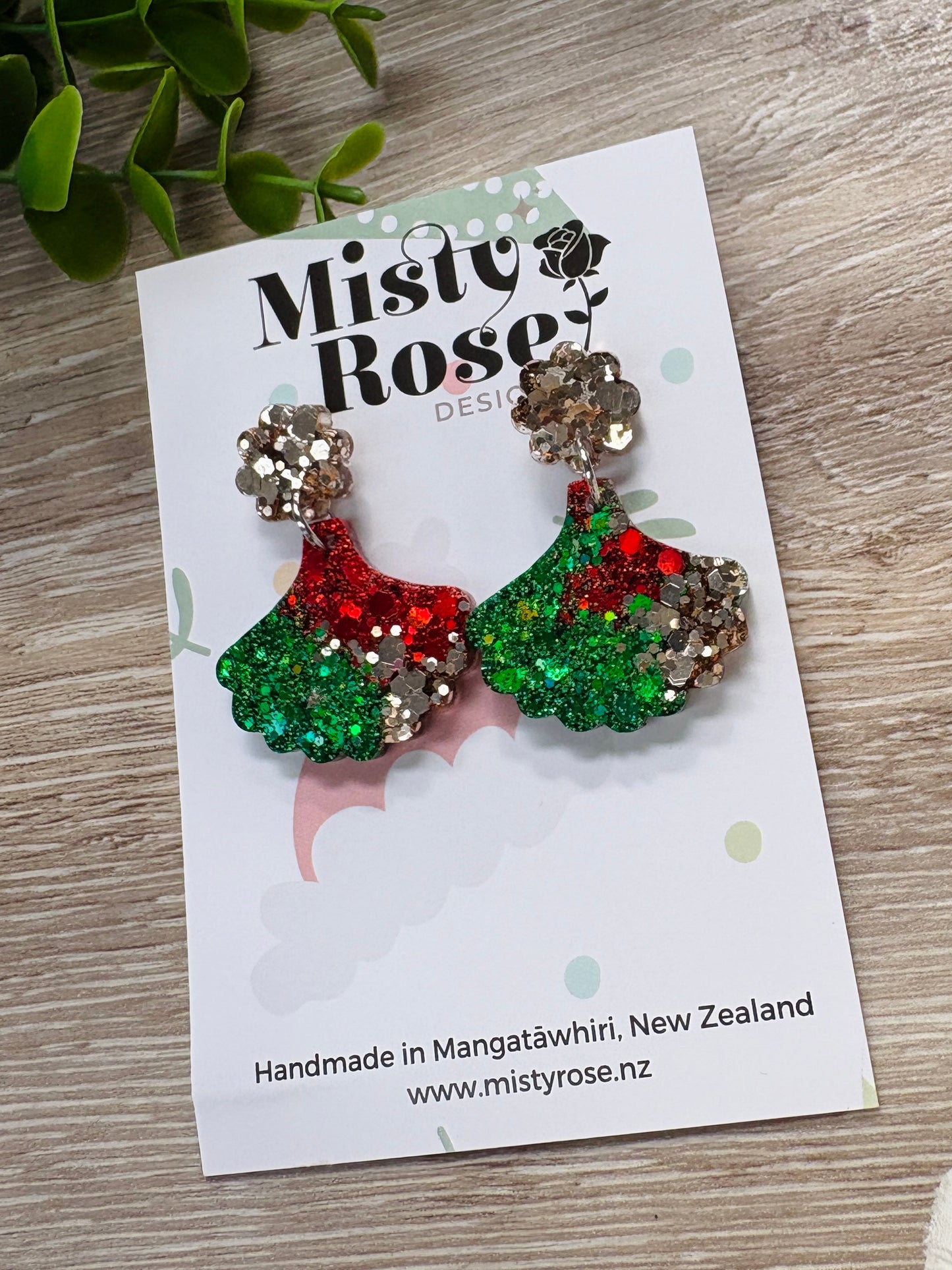 Christmas Petal Earrings