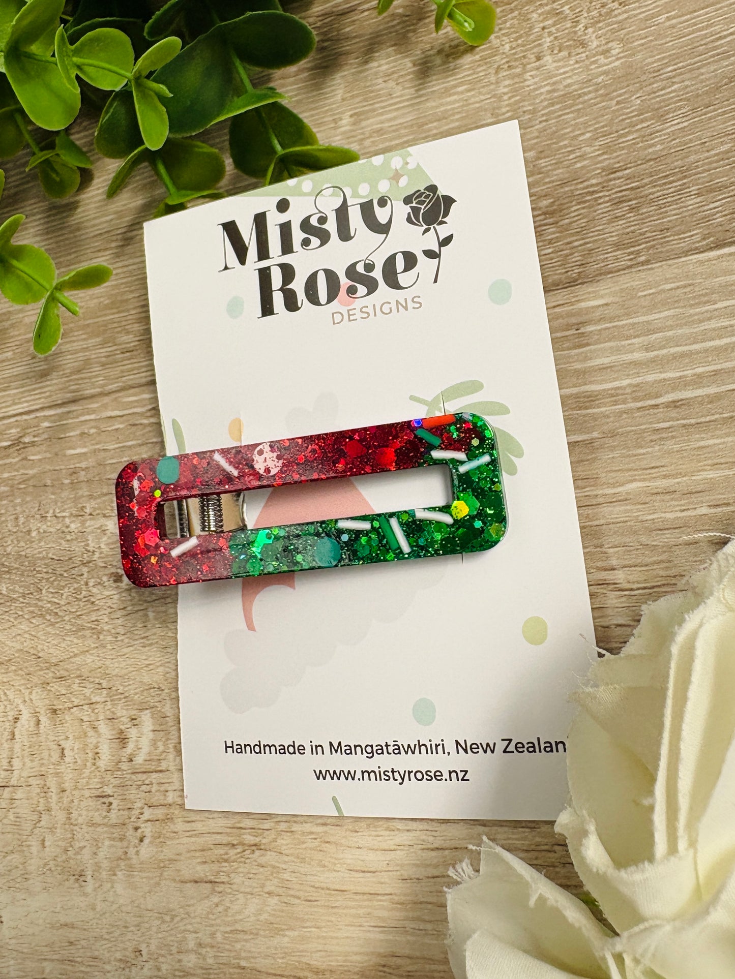 Christmas Hair Clip - Rectangle