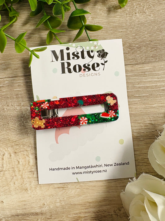 Christmas Hair Clip - Rectangle