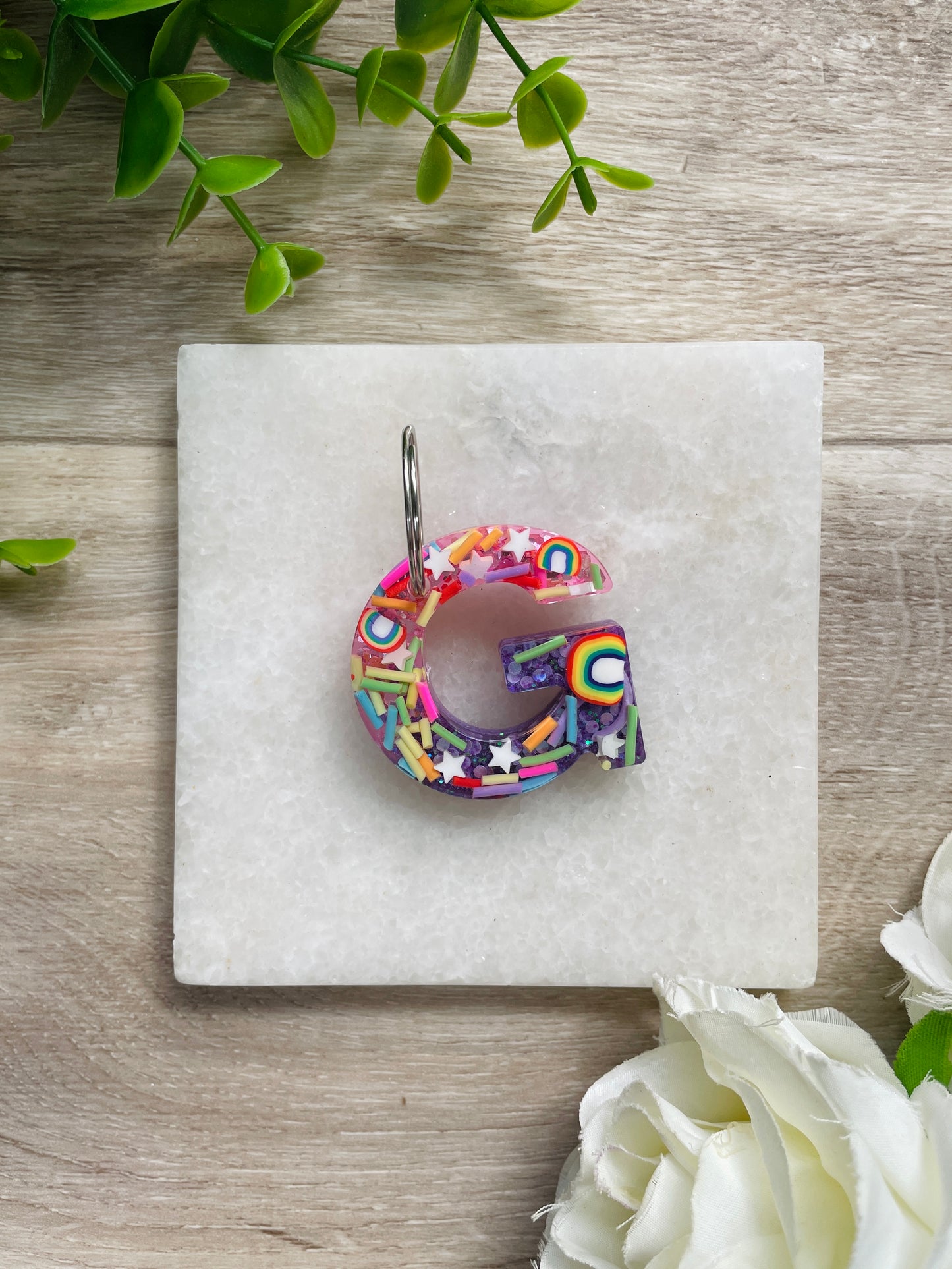 Rainbow Letter Keyrings