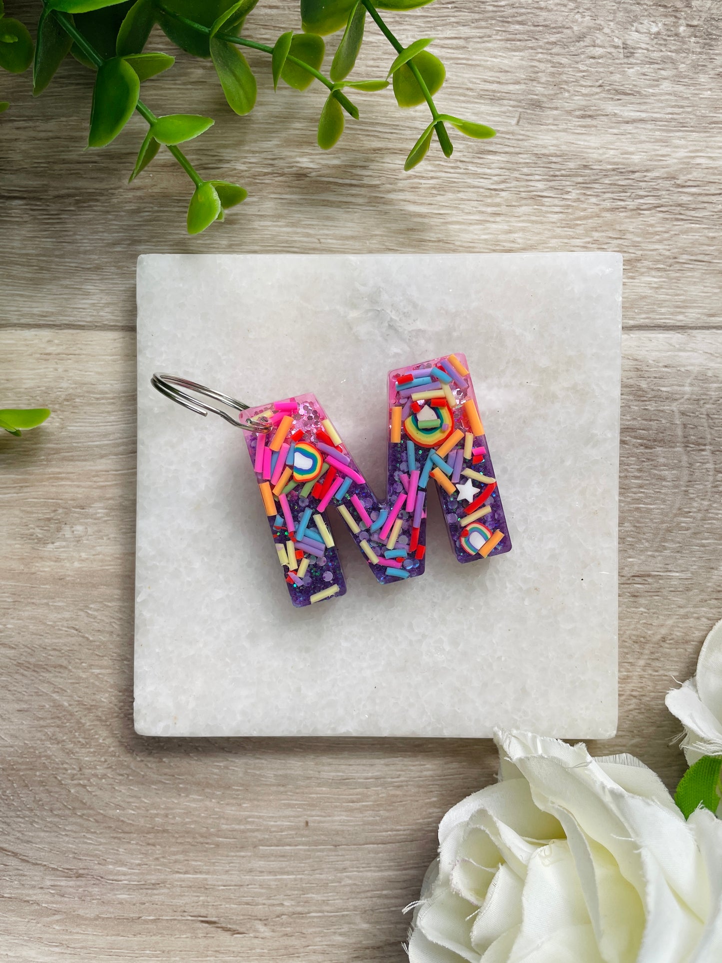 Rainbow Letter Keyrings