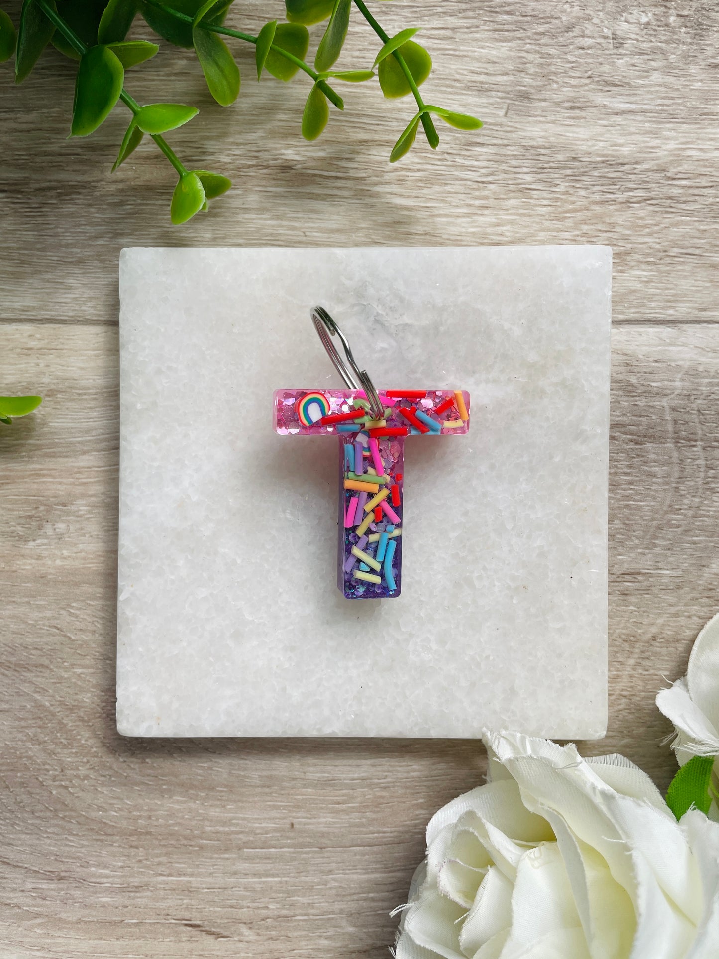 Rainbow Letter Keyrings