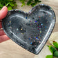 Heart trinket tray&nbsp;   Gorgeous black and grey tones with fabulous sparkle throughout 🖤🖤  Approx size&nbsp;120mm x 110mm (12cm x 11cm)  Rubber feet on bottom