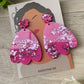 Oversized petal earrings  Rose pink and light pink glitter with a cute flower shaped topper  These bold & glittery lightweight earrings are sure to add some sparkle to any look.  Approx 6.5cm x 4.5cm with stud topper