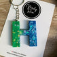 Green & Blue Initial Keychains